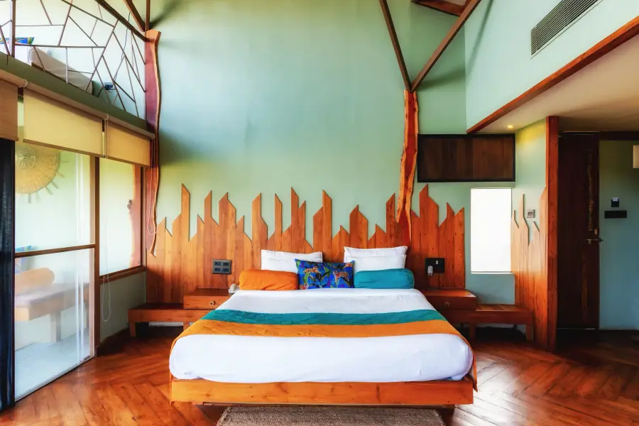 Forest-view room with a private balcony at a luxury stay, Tadoba