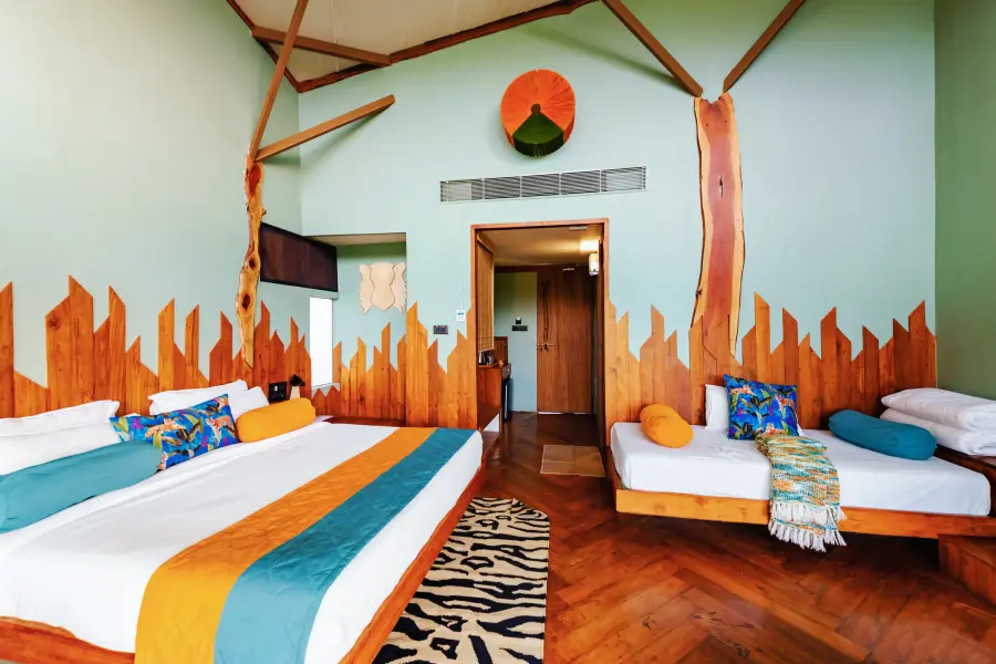 Forest-view room with a private balcony at a luxury stay, Tadoba