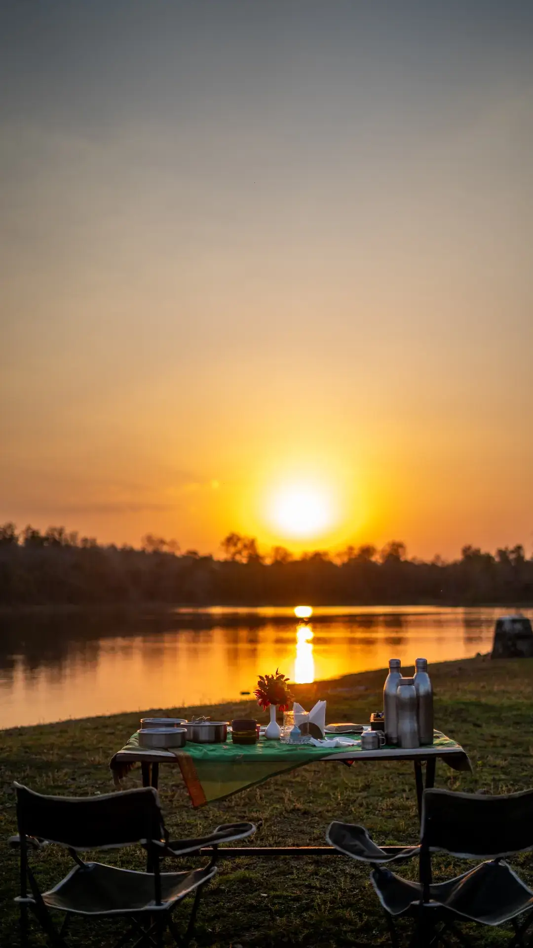 Sunset over the water