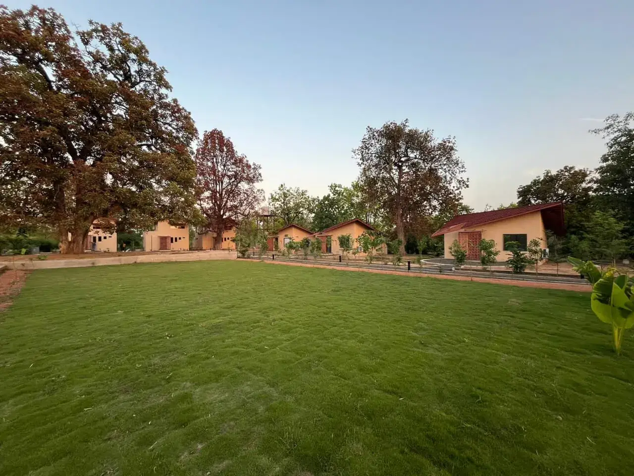 Cottages around a lawn near Turia