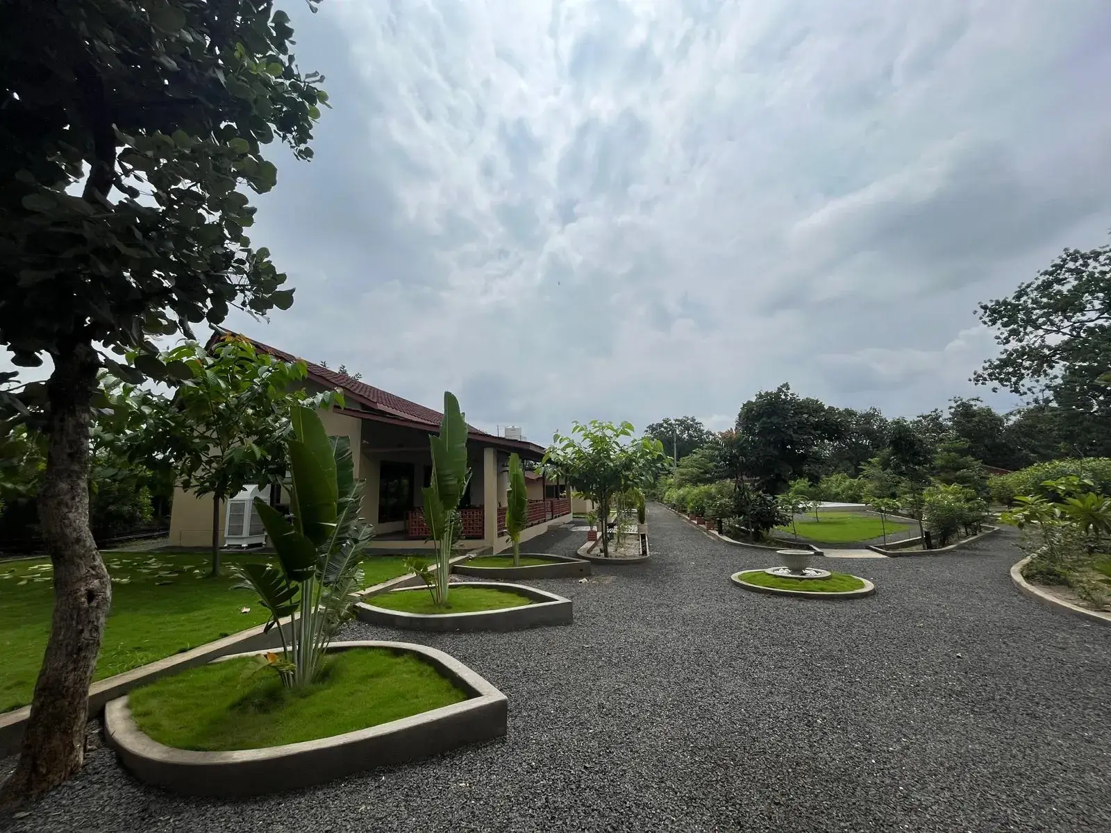 Cottages and garden at a resort near Turia