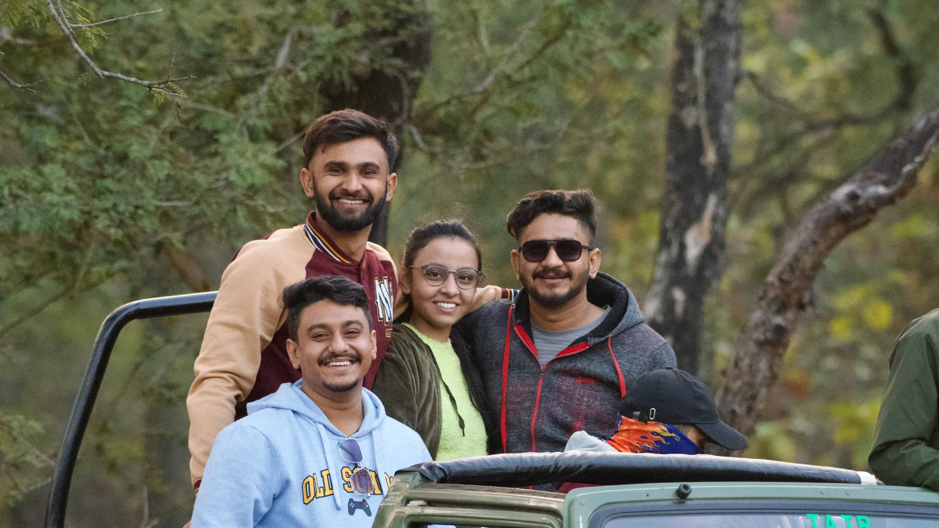 Small group preparing for a tiger safari departure